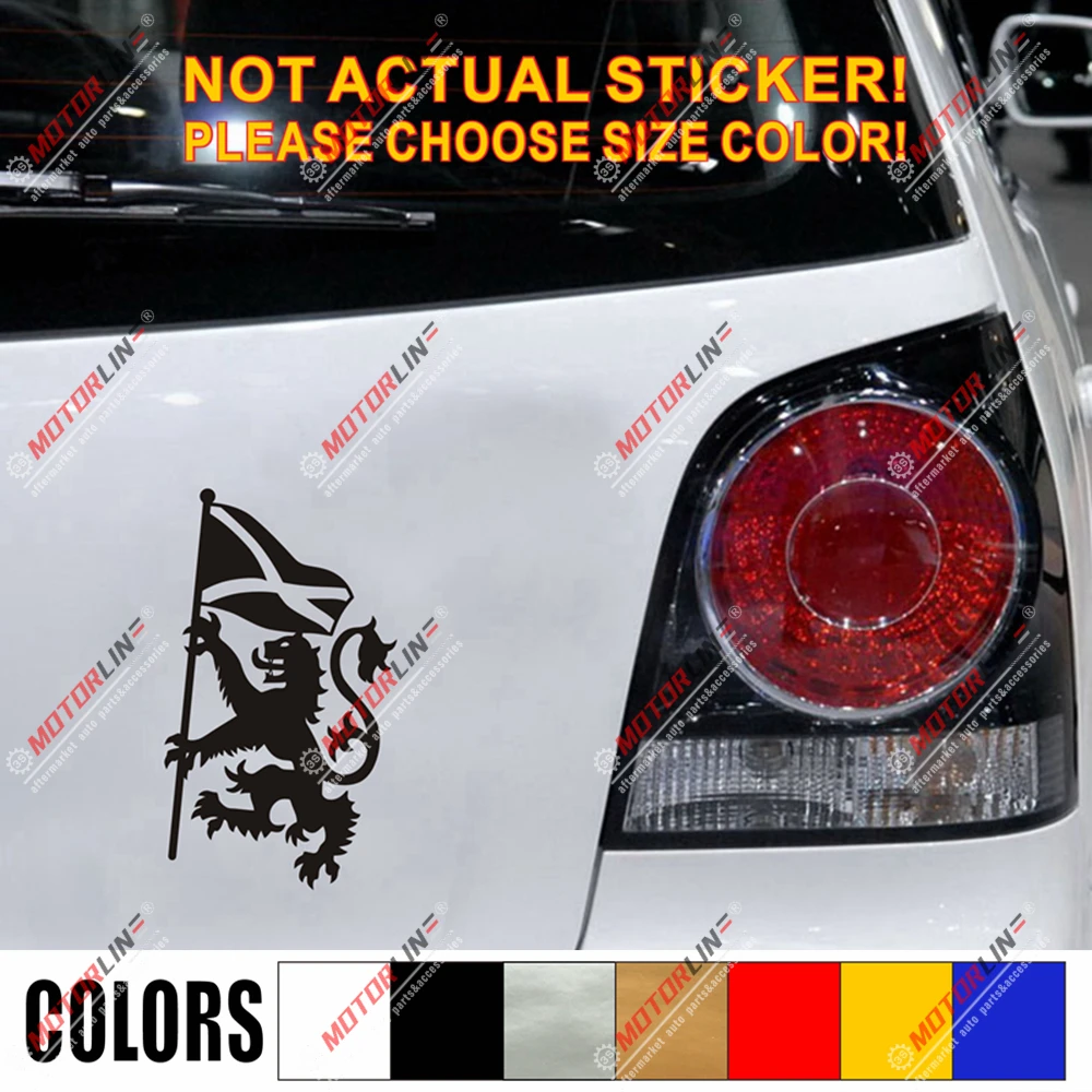 Шотландский Львенок с флагом Скотланд Наклейка автомобиля винил выбрать размер