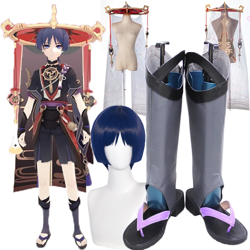 

Game Genshin Impact Scaramouche Cosplay Costume Genshin Impact Cosplay SanBing Hat Costume Scaramouche Cosplay Wigs Shoes Boots