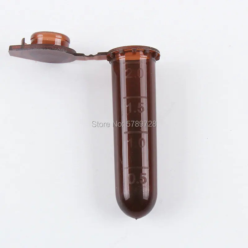 500 шт 2 мл коричневая пластиковая Центробежная пробирка с защелкой круглая Нижняя