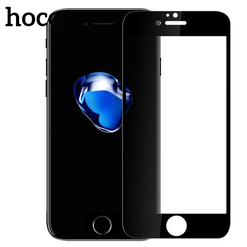 HOCO полное покрытие защитное закаленное стекло для iPhone 7 8 Plus 3D протектор экрана для iPhone 8 7 Защита на пленке - Цвет: Black HD