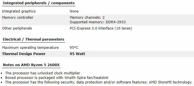 Процессор amd ryzen 5 2600x, процессор 3,6 ГГц, шесть ядер, 12 нитей, 95 Вт, TDP, процессор, разъем AM4, настольный пакет с герметичной коробкой, вентилятор радиатора