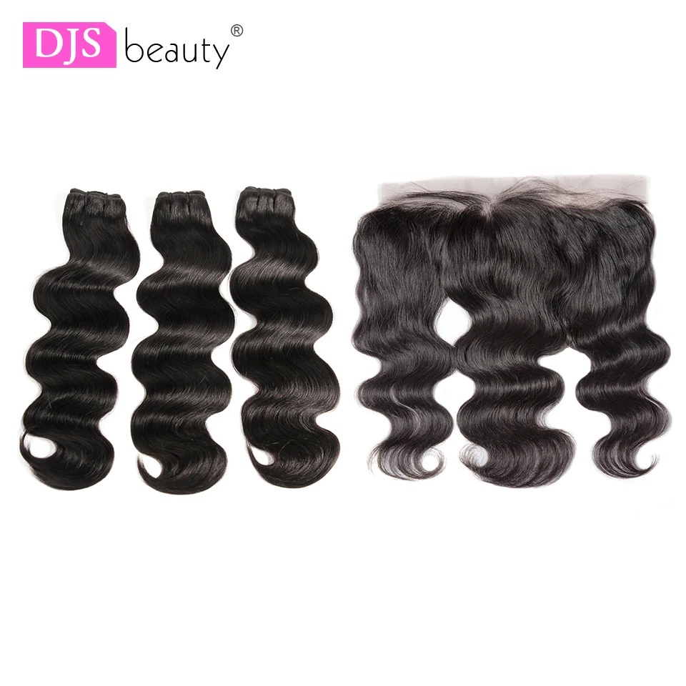

Brazilian Virgin Hair Body Wave 3 Bundles With Lace Frontal Raw Human Hair Cuticle Aligned 10A Hair Weaving And Frontal