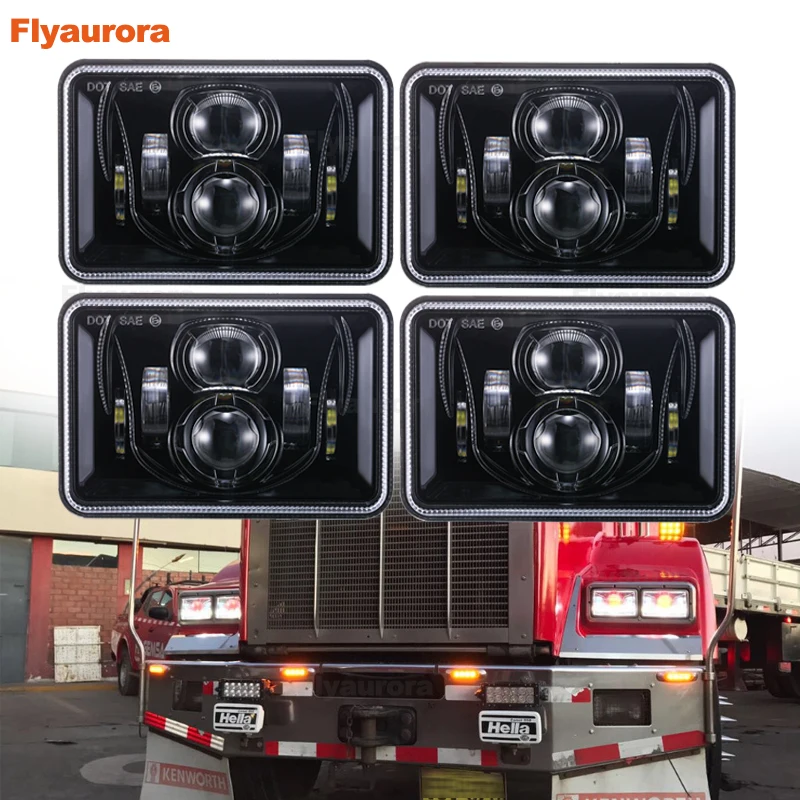 Автомобиль Грузовик 4x6 дюймов прямоугольный прожектор светодиодный фары