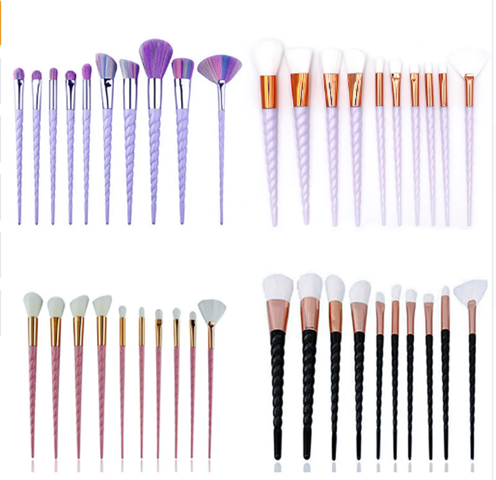 

10pcs Unicorn Makeup Brush Set Foundation Blending Powder Eye shadow Make Up Brushes White Black Cosmetic Beauty Make Up Tools