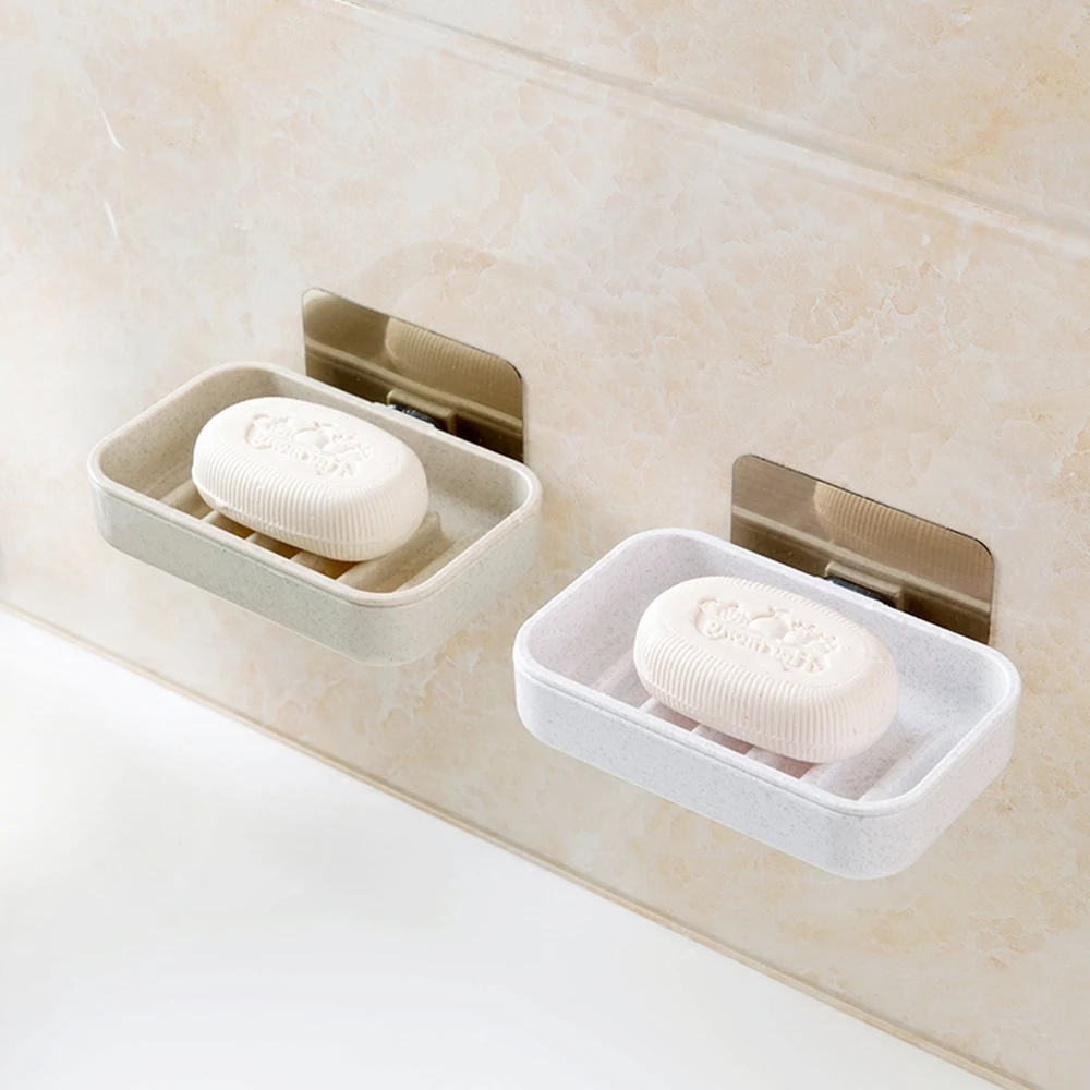 

Home Bathroom Shower Soap Box Storage Plate Tray Holder Case Soap Holder Bathroom Tray Accessories Box Shelf Wall Dishes