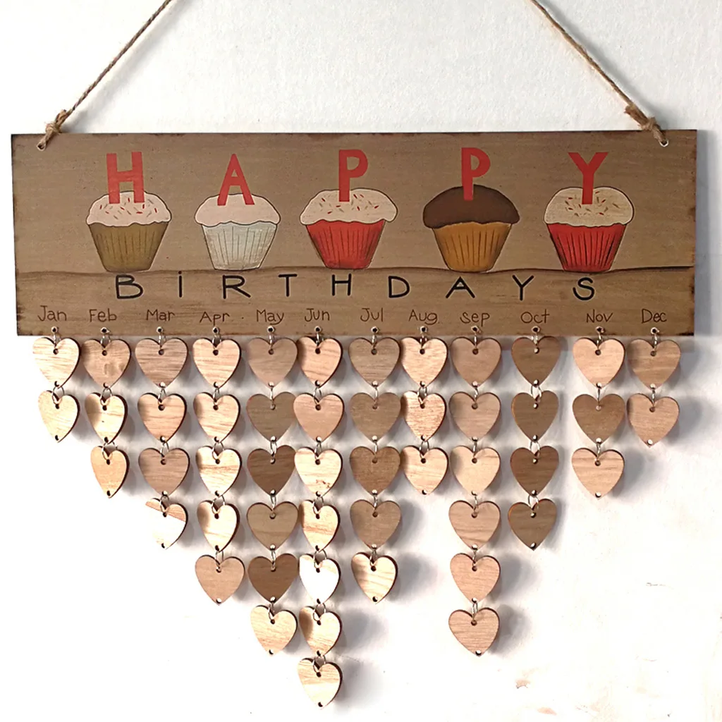 

Chritsmas Birthday Special Days Reminder Board Home Hanging Decor Wooden Calendar Board Hanging Ornament New Year Decoration