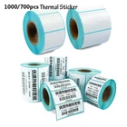 1000 шт.рулон клейкая термоклейкая этикетка, бумажная наклейка, цена для супермаркета, пустой ярлык с прямой печатью, водонепроницаемые принадлежности для печатных карт