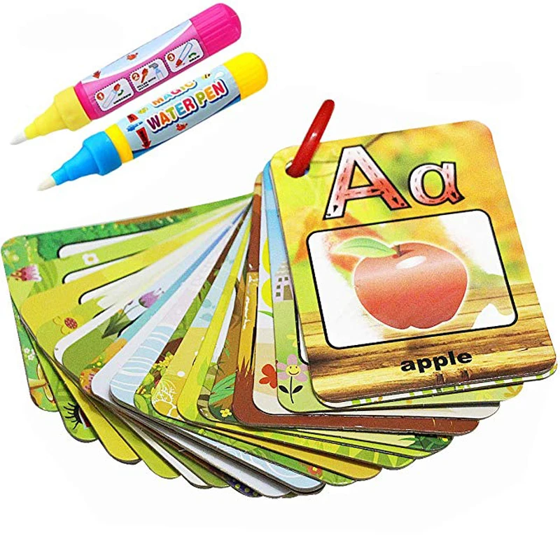 

Water Drawing Card English Learning Alphabet Number Coloring Book Water Painting Board Early Recognize Educational Toys for Kids