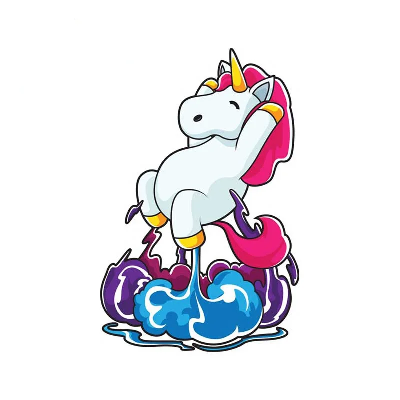 

13cm x 8.5cm for Rainbow Farting Unicorn Car Stickers Cartoon Graphics Decals Scratch-Proof Waterproof Car Styling
