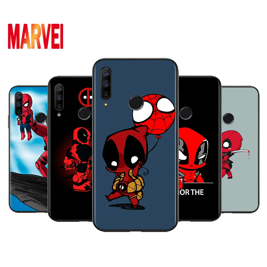 

Cute Cartoon Deadpool Soft TPU For Huawei Honor V30 30 X10 30i 10X 30S 20S View 20 V20 Pro Plus Lite RU Black Phone Case