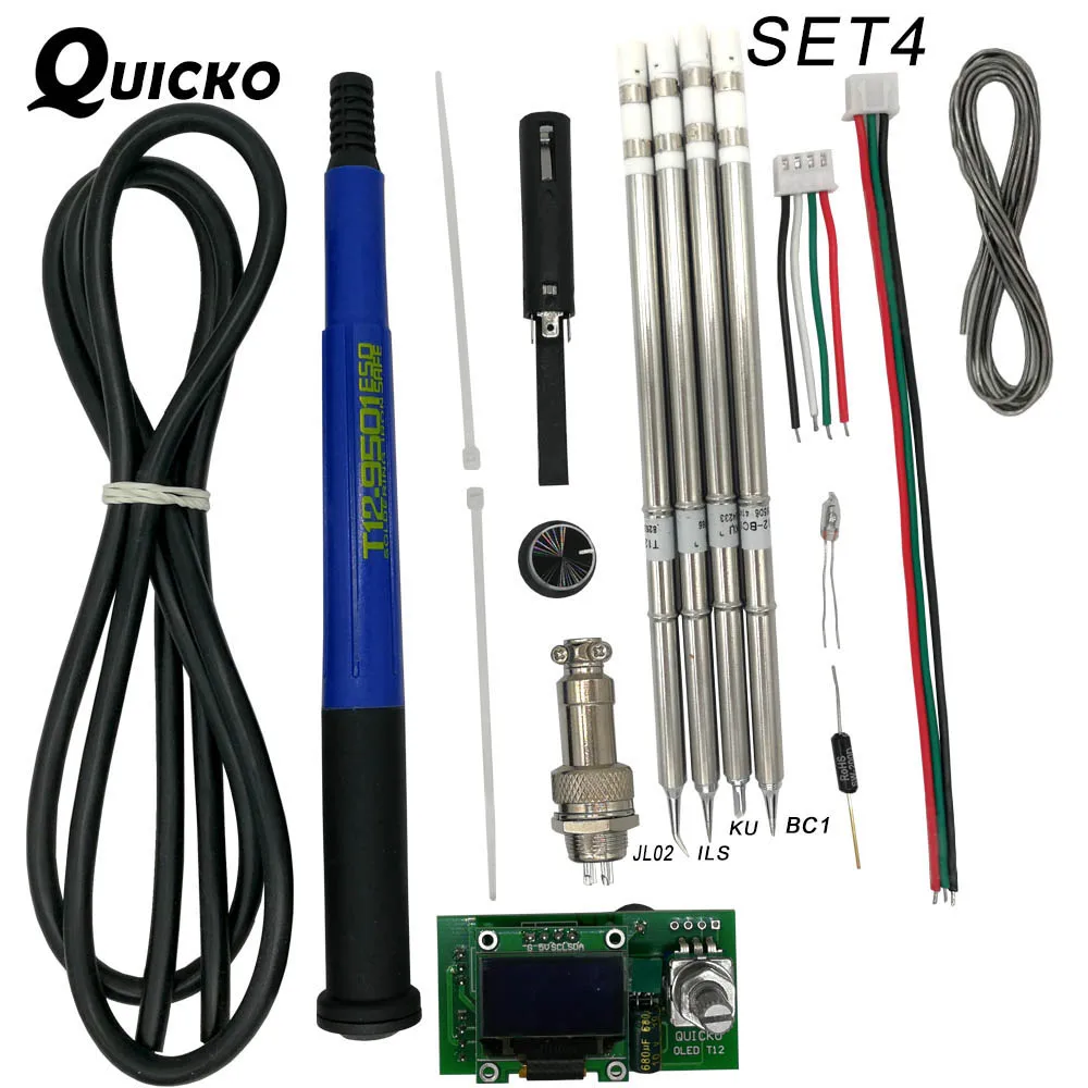 QUICKO Temperature adjust T12 STC OLED Controller  Digital Soldering Iron Station welding Display panel Apply to HAKKO T12 tips images - 6