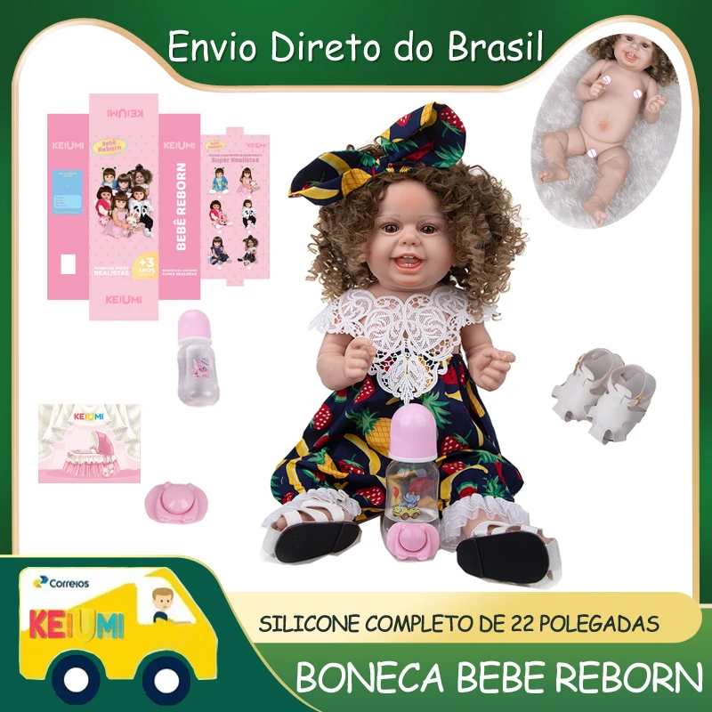 

Кукла-реборн KEIUMI, кудрявая, 22 дюйма, для девочек