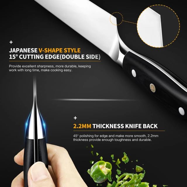 Chef knife 1-5 Pcs Set Kitchen Knives German 1.4116 Steel Sharp Japanese Santoku Knife Cleaver Slicing Utility Paring Knife 6