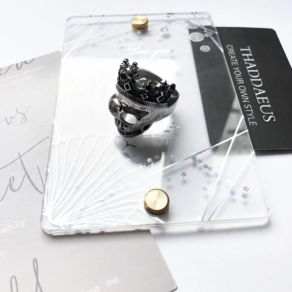 Коктейльное кольцо с черепом и короной винтажный подарок для мужчин Европейский