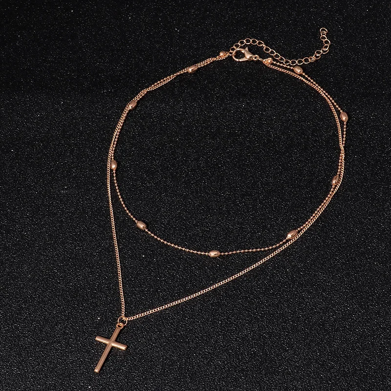 2020 новое многослойное Серебряное колье с подвеской в виде Креста для женщин и