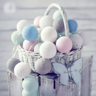 Гирлянда Macaron из тайского хлопка 20 светодиодов 3 м | Лампы и освещение