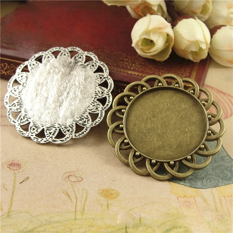 10 шт. кабошон сделай сам Базовая Настройка Античная Бронза Круглый заготовки