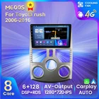 6 ГБ + 128 Гб большой экран Andorid 11 все в одном автомобильный мультимедийный плеер навигация для Toyota Rush J200 1 2006 - 2016 встроенный Carplay