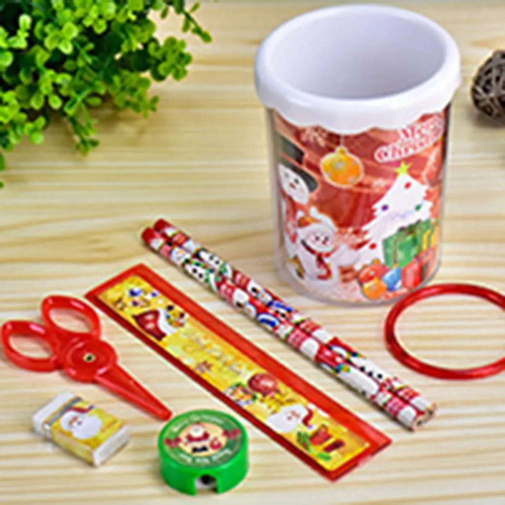 

Creative Christmas Stationery Set Pencil Case Suit For Primary School Students Christmas Gift Cartoon Stationery