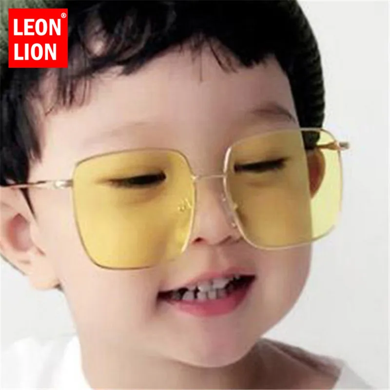 LeonLion 2021 винтажные квадратные детские солнцезащитные очки фирменные
