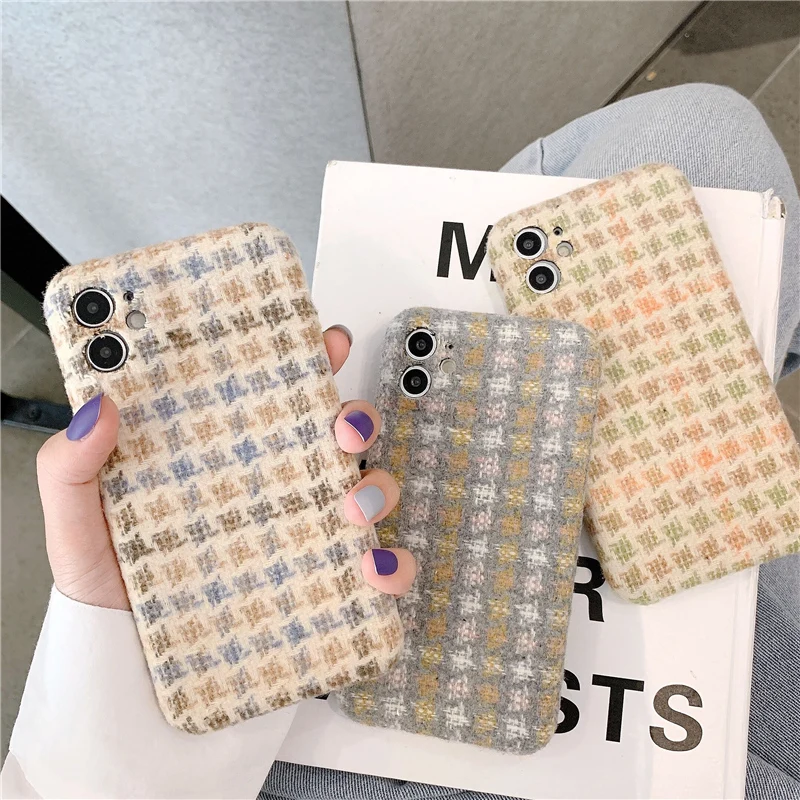 Ретро решетка Wram замшевый чехол для телефона iPhone 11 Pro Max прекрасный узор оболочка