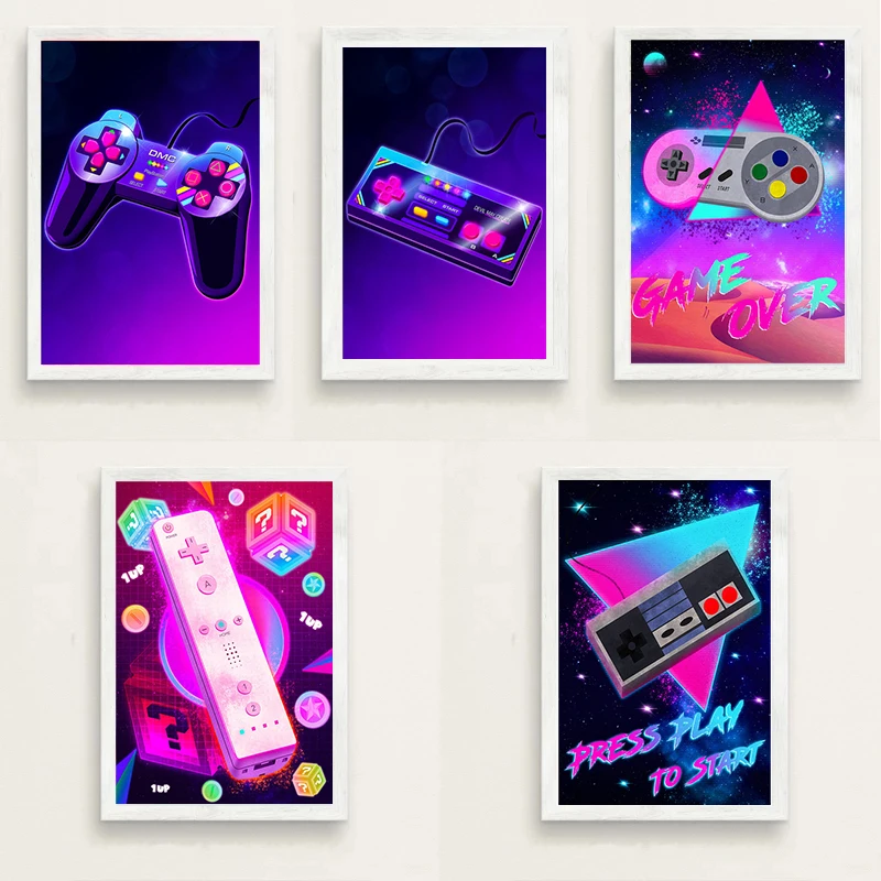 

Creative Game Poster Game Console Handle Canvas Painting Home Decoration Children's Room Decoration Wall Art Children's Gifts