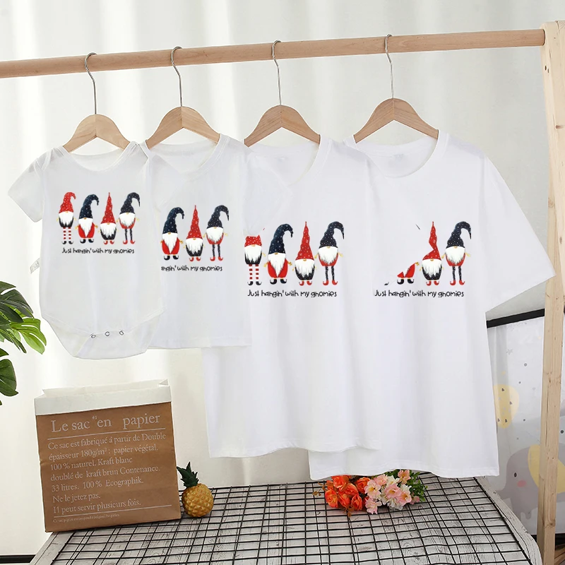 Camisetas familiares de estilo callejero de Pap&aacute; Noel para Navidad, ropa para Madre y ni&ntilde;o, Top, pelele, aspecto familiar-1