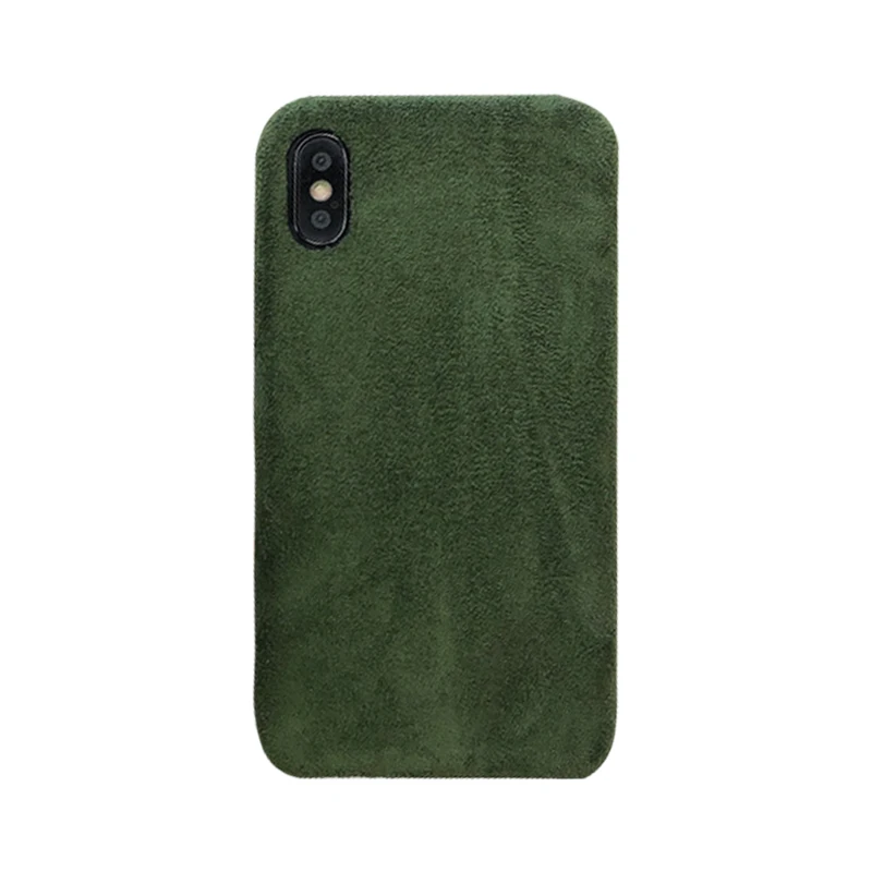 Модный однотонный чехол для iphone XS Max XR X, чехол для iphone 6, 6 s, 7, 8 plus, милый зимний чехол s, шерстяная ткань с мягким ворсом