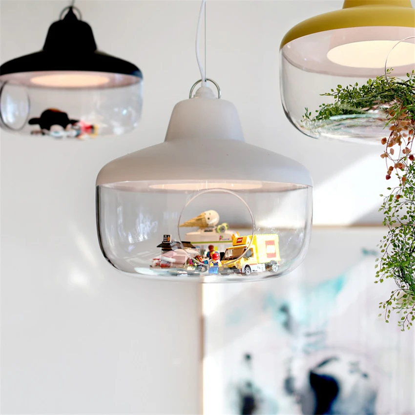 

Прозрачные подвесные светильники в скандинавском стиле с круглым отверстием, для детской комнаты, ресторана, бара, современные подвесные с...