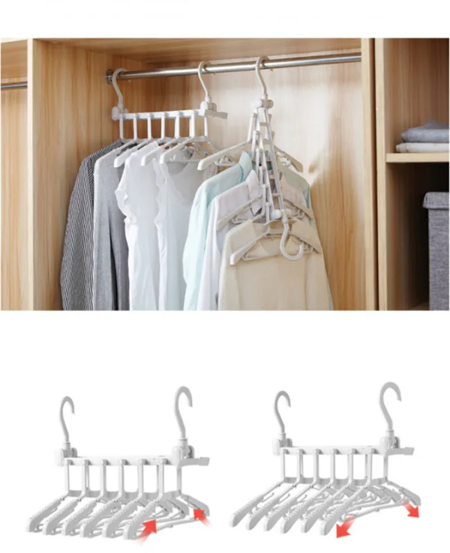 Телескопическая Волшебная складная вешалка для одежды сушилка белья вешалки