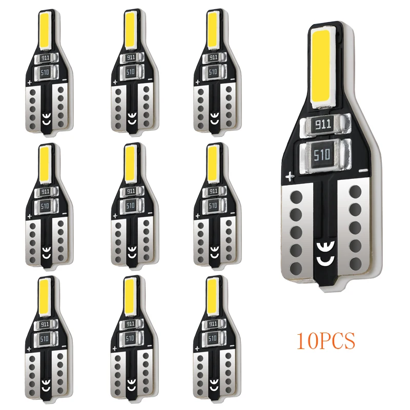 Светодиодный фонарь JIACHI 10x T10 для салона автомобиля W5W 194 168 7020 светодиодный 6000K
