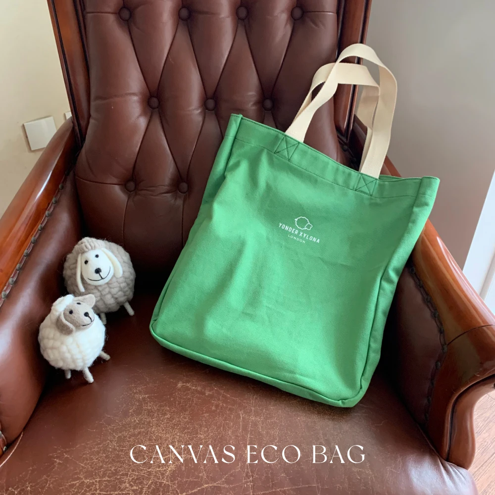 

Vintage Canvas Casual Tote Bag Shopping Bag Handbag Designer Brand New Trend Large Storage Space Green Ivory Cotton Bag