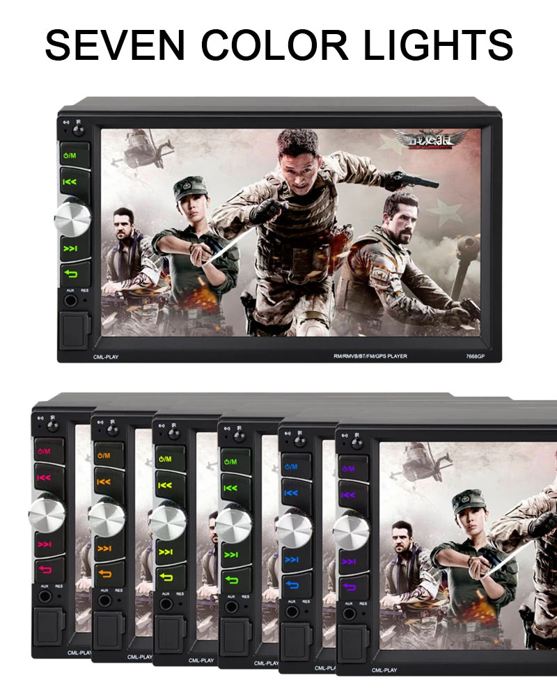 

2 Din 7 inch Car Radio Video Autoradio For Apple Android Multi-language Mirrorlink Bluetooth HD Touch Screen With GPS Carplay