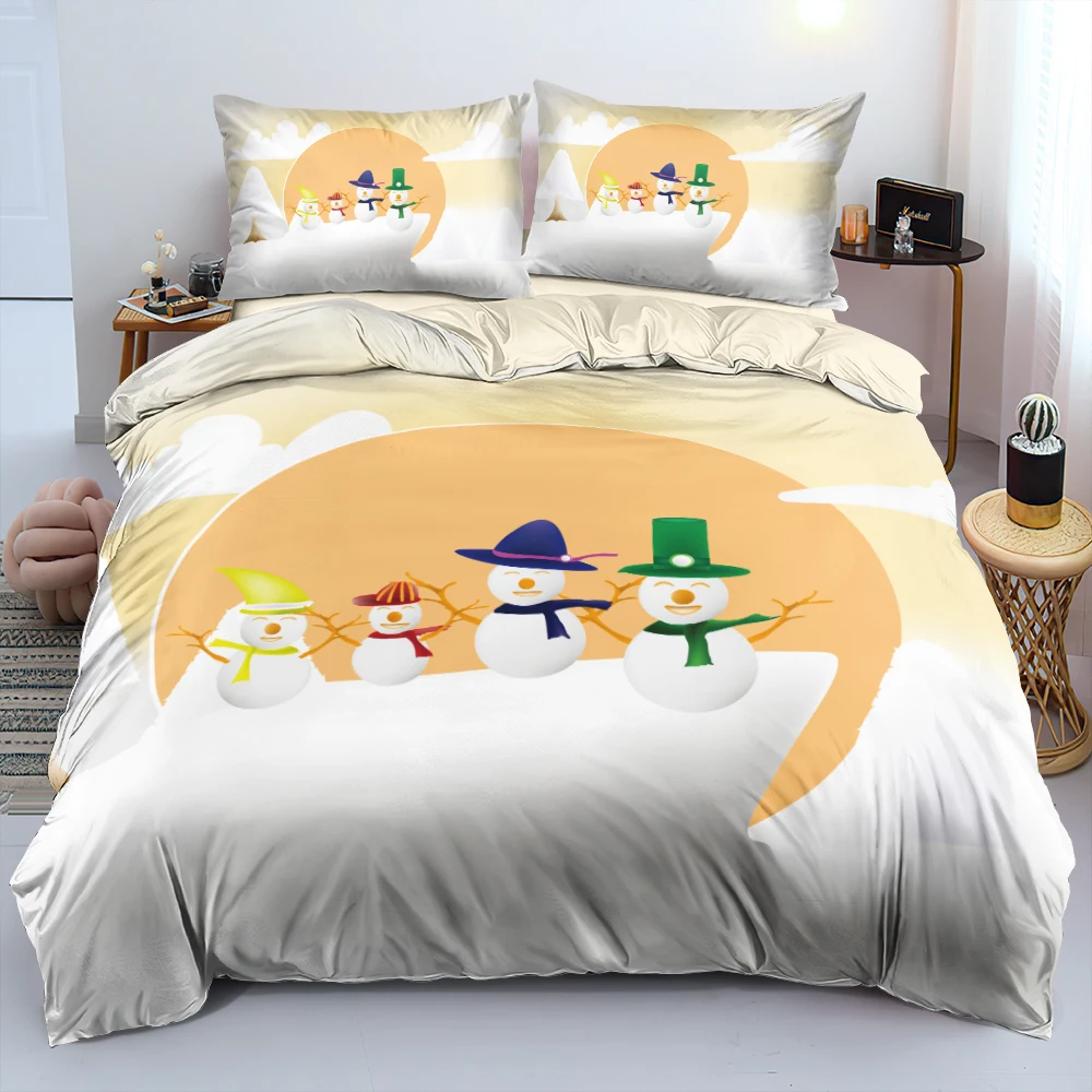 

Duvet Cover and Pillowcase(s) Set Snowmen Christmas Cream King/Queen Quilt Covers Pillowcase Bedding Sets Bed Linen Beddings