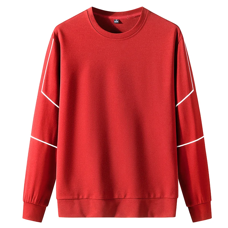 

Spring and autumn popular large size men's cotton sweater men's round neck pullover color matching trend loose autumn clothes