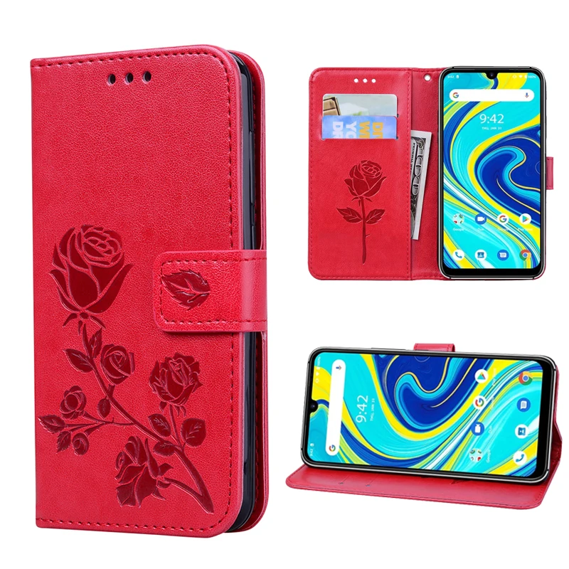 leather flip book stand cover for umidigi a7 pro wallet men case phone cases for umidigi a7 pro umi a7 pro 3d rose painted coque free global shipping