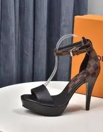 

Moraima Snc Black leather High Heel Sandals Summer Sexy Open Toe Platform Heels Women Ankle Strap Gladiator Sandals