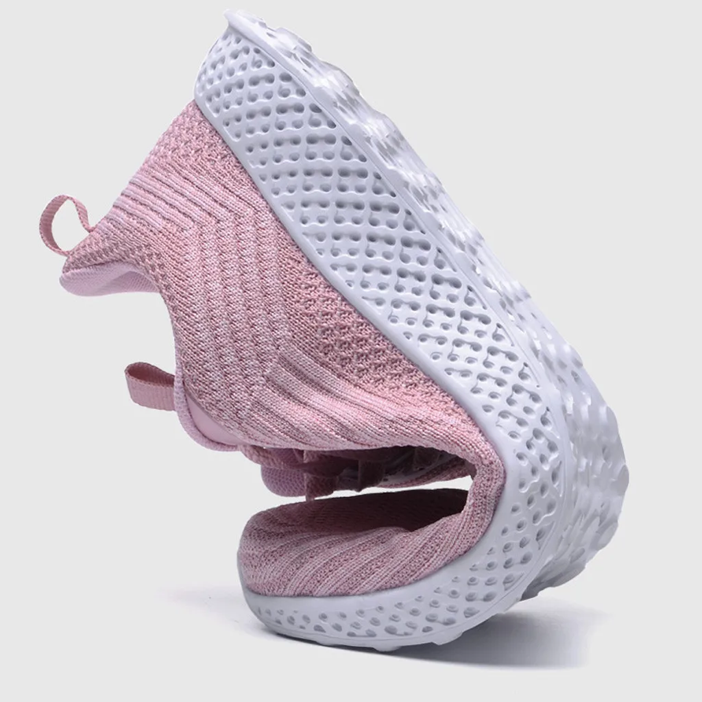 Сетчатая женская обувь Однотонная Мягкая дышащая для бега в стиле ретро