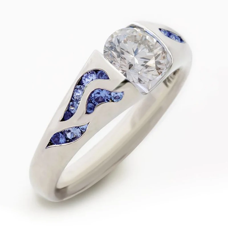 Элегантное циркониевое кольцо полые резные хрустальные листья цветок ювелирное