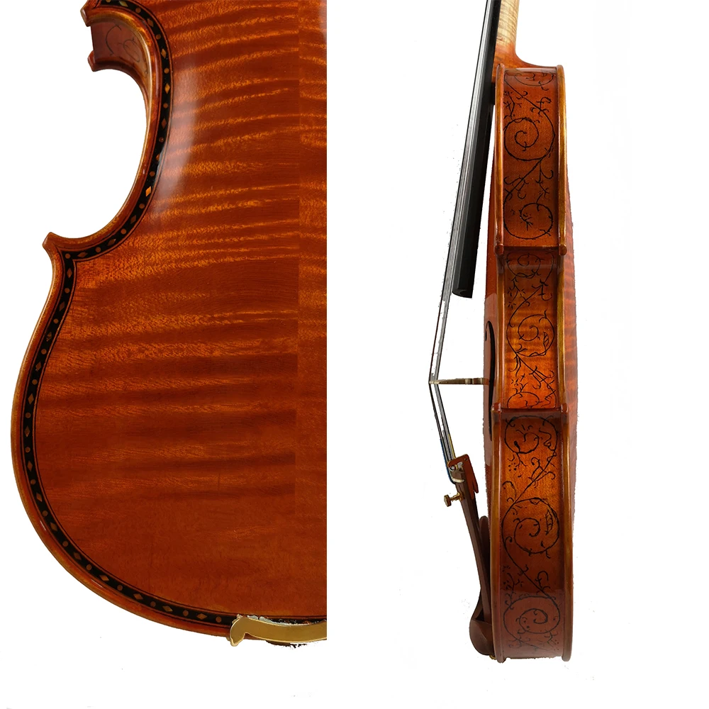 Копия Европейский Stradivarius 1679 Hellier ручной работы резьба цветок FPVN05 скрипка+ карбоновое волокно лук пенопласт чехол