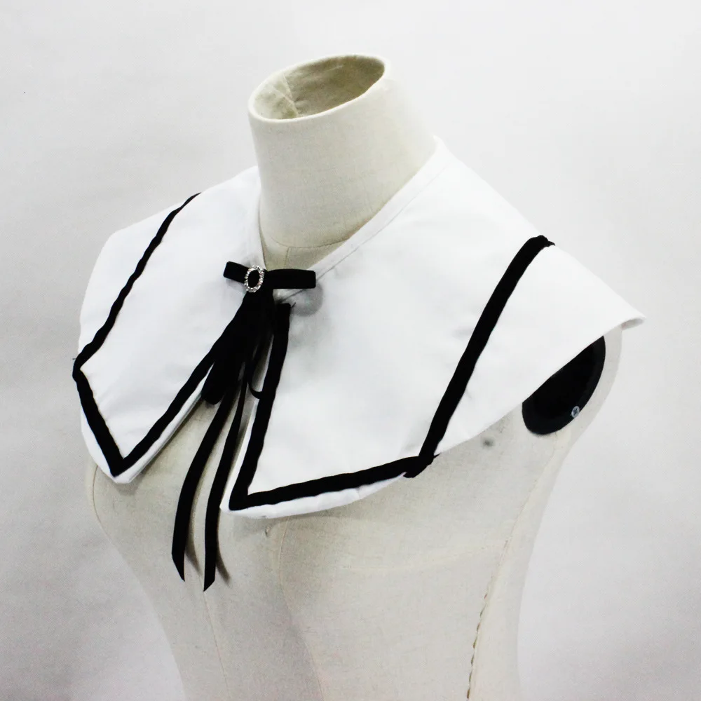 Хлопковая шаль украшение Dickie с бантом свинцовый воротник белая рубашка женское