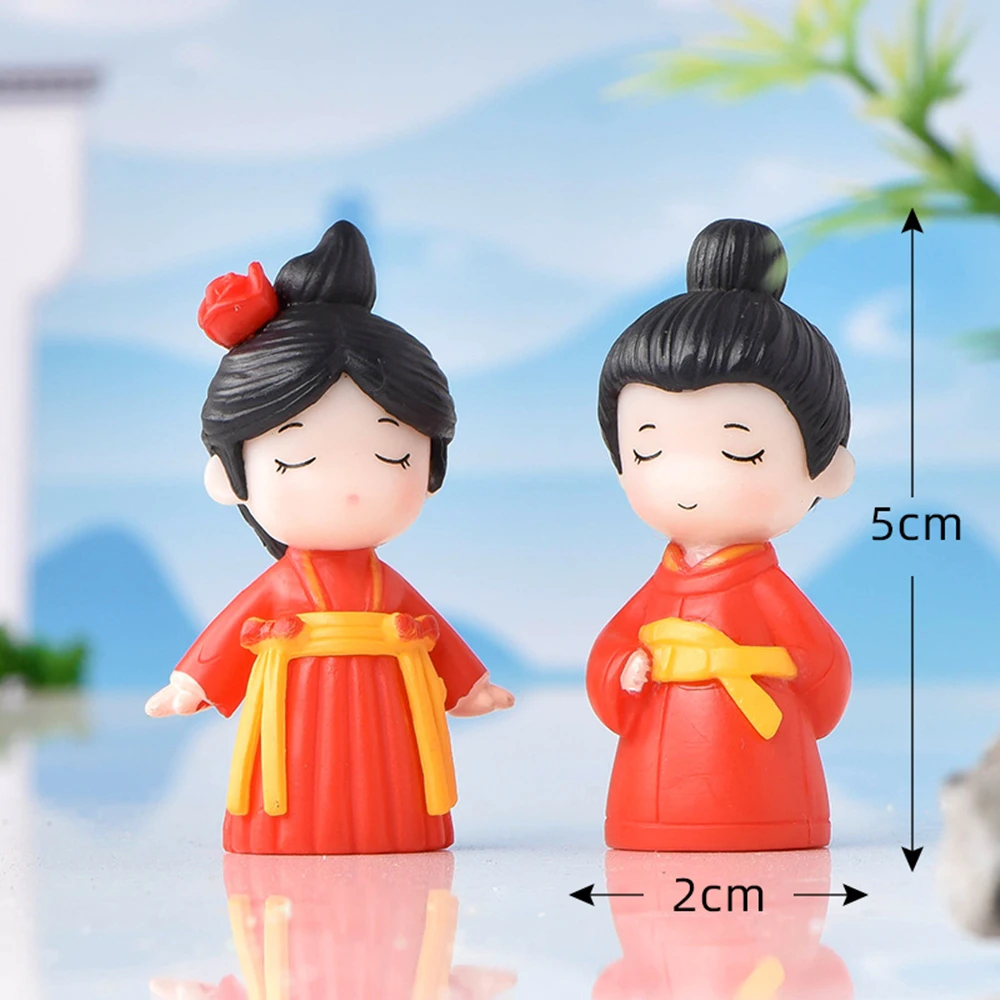 

1 Set Chinese Style Cute Lovers Couple Figurines Miniature Resin Craft Ornament Fairy Garden Home Wedding Decoration Accessories