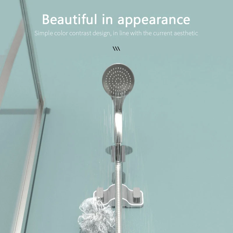 

Shower Head Handset Holder Chrome Bathroom Wall Mount Adjustable Suction Bracket Strong Wall Mounted Strong Rack Dropshipping
