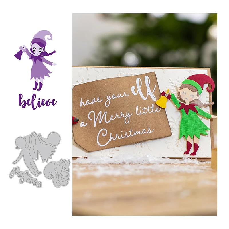 Девушка Санта Пингвин птица ремесло металлическая рамка шаблоны Скрапбукинг