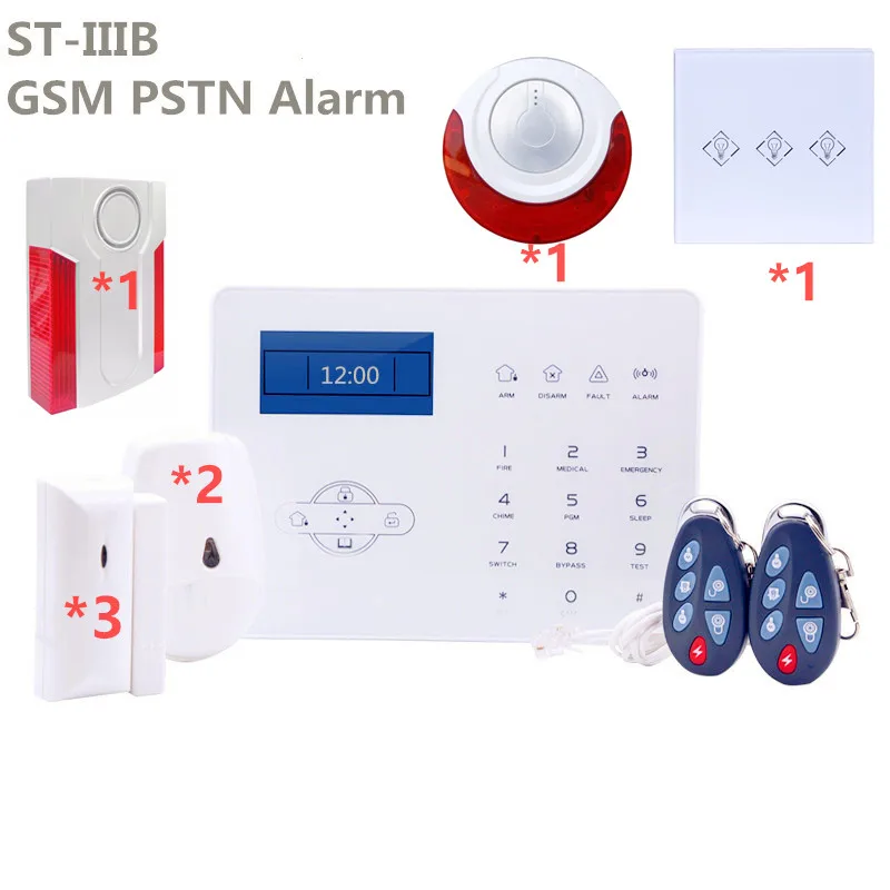 

DIY 433Mhz Wireless Smart GSM Alarm System PSTN Alarm System Home Burglar Alarm System With Big Sounds Siren
