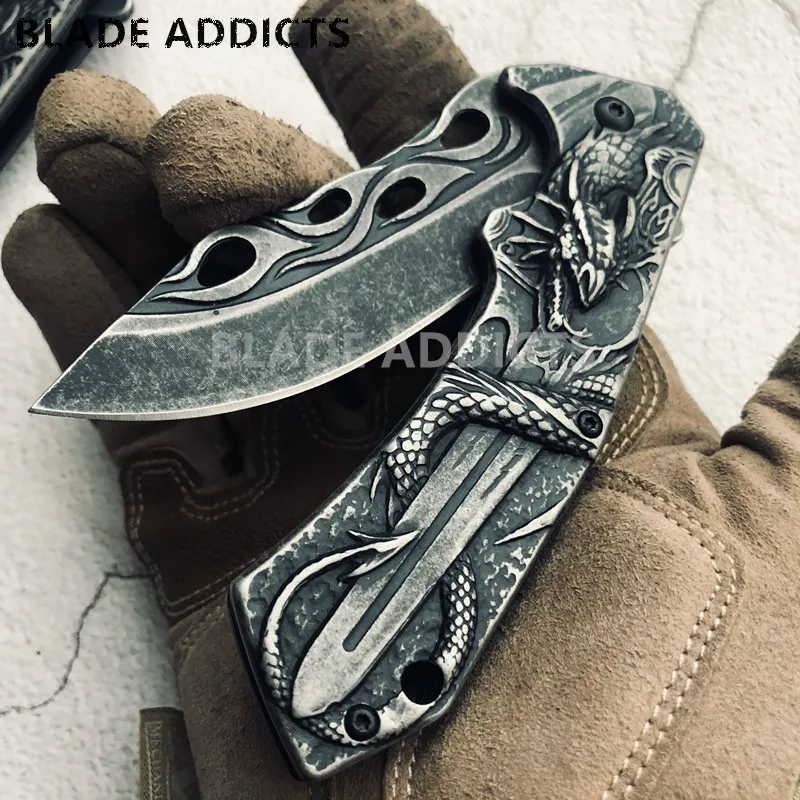 3D Dragon King персонализированный коллекционный нож сверхмощный Карманный складной