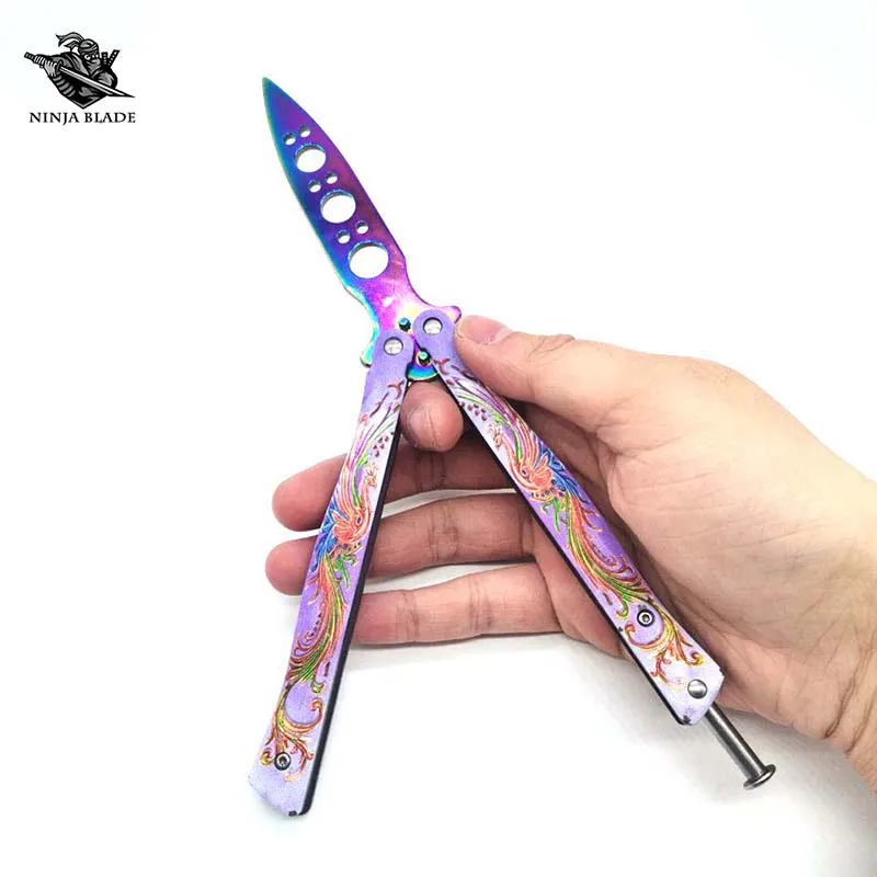 Balisong Trainer Phoenix Totem Practising Butterfly Knife Cheap Price Blunt Blade For Beginner Flipping Training