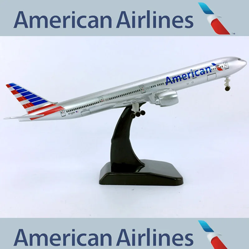 

18cm 1/400 collectible B777-300 big United airlines airplane model toys aircraft diecast plastic alloy plane gifts for kids