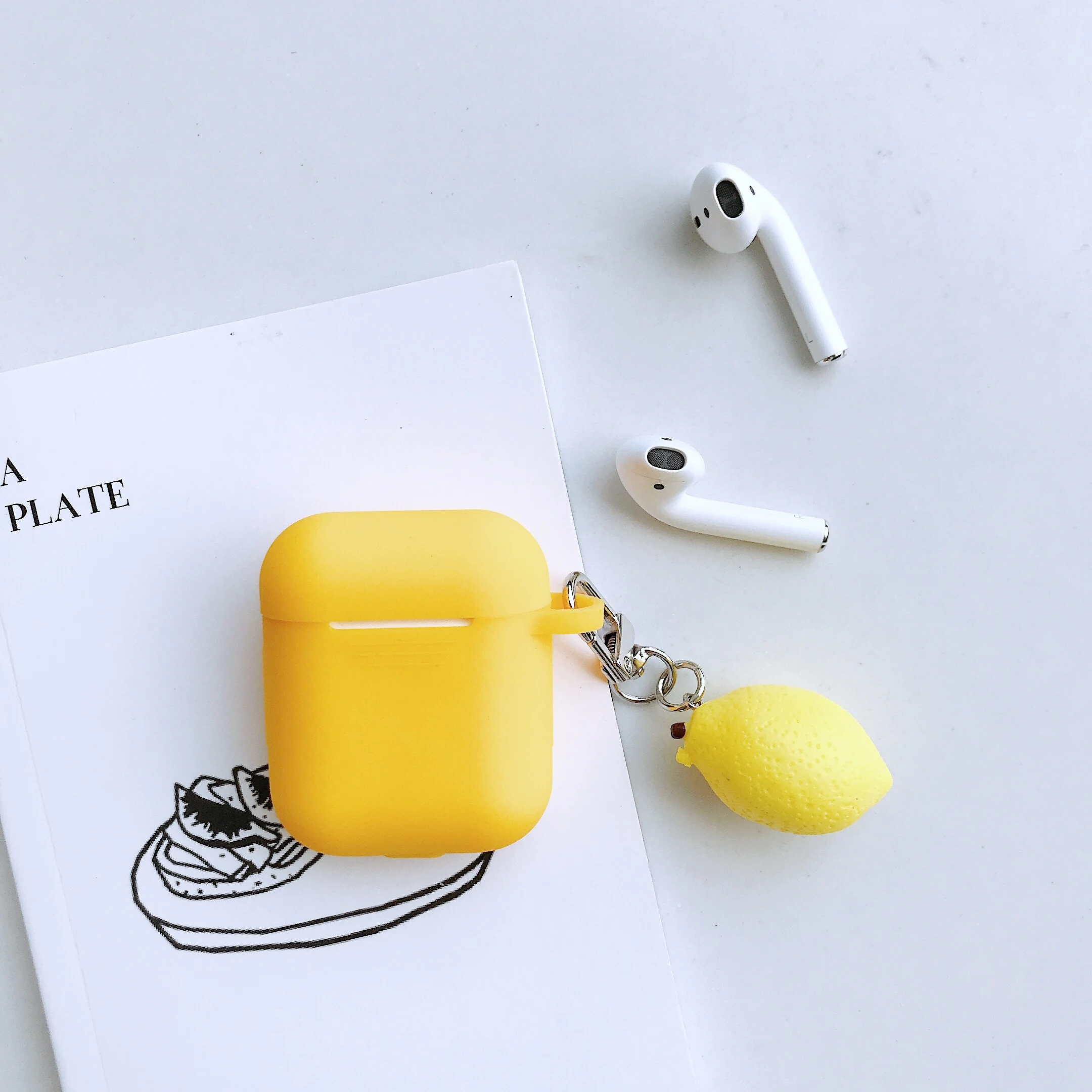 A7 Для AirPods чехол с милым брелком Единорог/мини конфеты фрукты аксессуары чехол s Для Air pods 2 Силиконовый беспроводной чехол для наушников - Цвет: A7