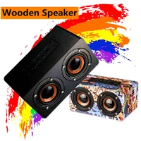 new m5 mini doodle wooden subwoofer wireless bt speaker enhance bass portable 10w bluetooth speaker tf fm aux home speaker